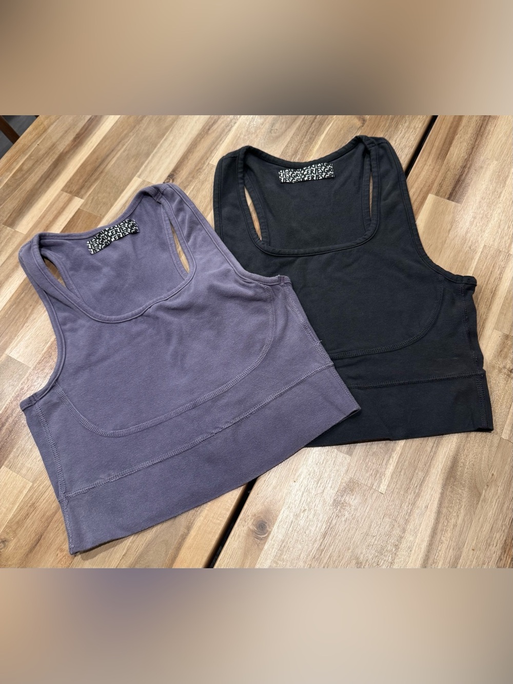 Groceries Apparel- Women’s Scoop Neck Tank Top - 2 pcs, Gray & Purple